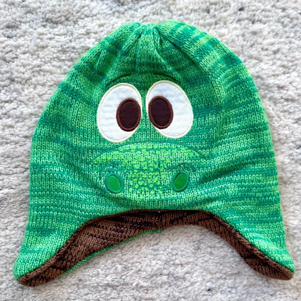 Disney/Pixar The Good Dinosaur Arlo/T-Rex Green/Brown Reversible Knit Beanie